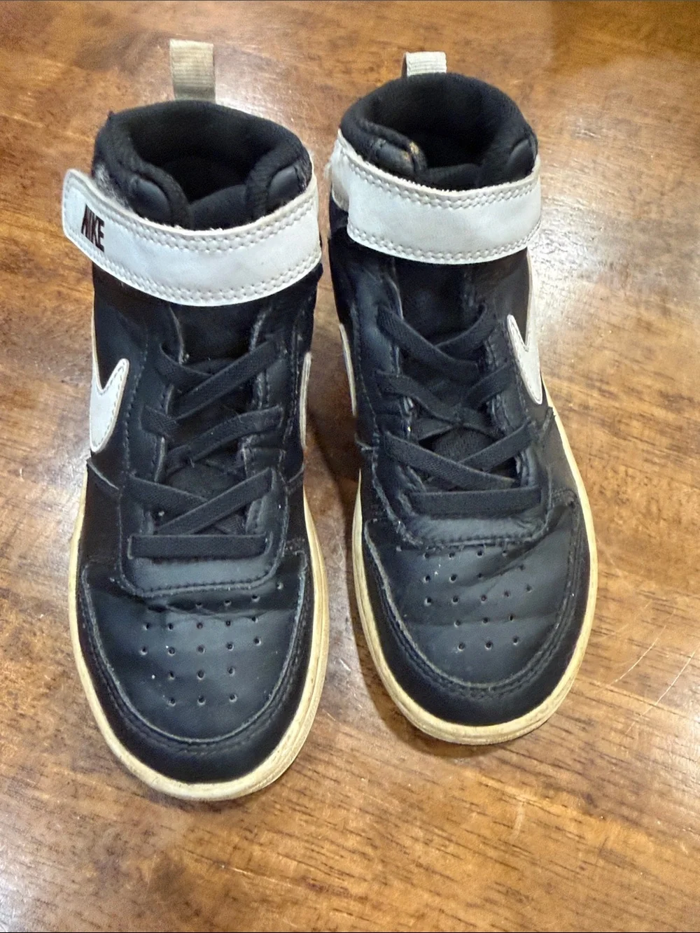 Nike Kids Black and White High-Top Basketball Sneakers
